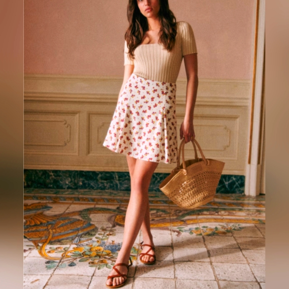 Sezane Paris Floral Mariata Skirt Size 36 (Size 6 US)